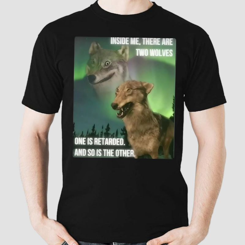 Bilbo Baggins Inside Me There Are Two Wolves One Is Retarded And So Is The Other Shirt