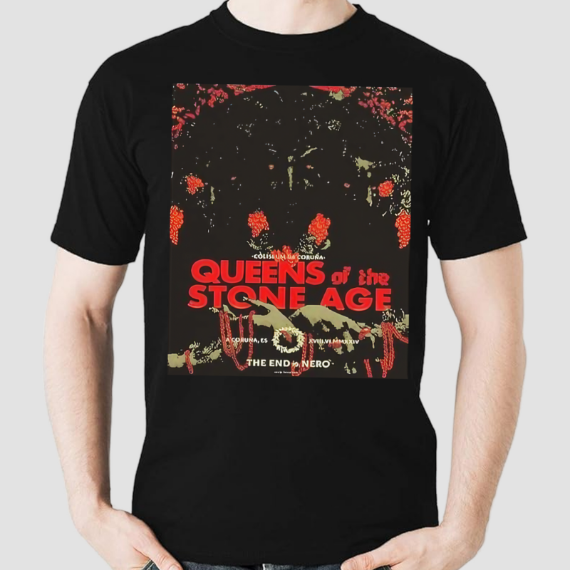 Queens Of The Stone Age Coliseum Da Coruna ES June 17 2024 The End Is Nero By Nikita Kaun Shirt