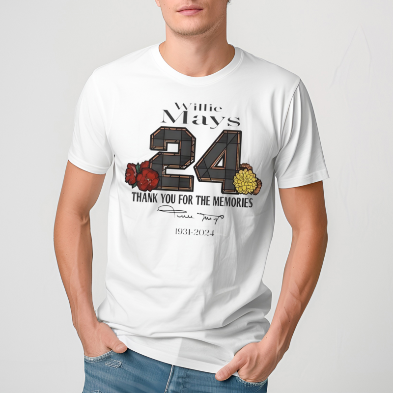 Willie Mays 24 Thank You For The Memories Signature 1931 2024 Shirt