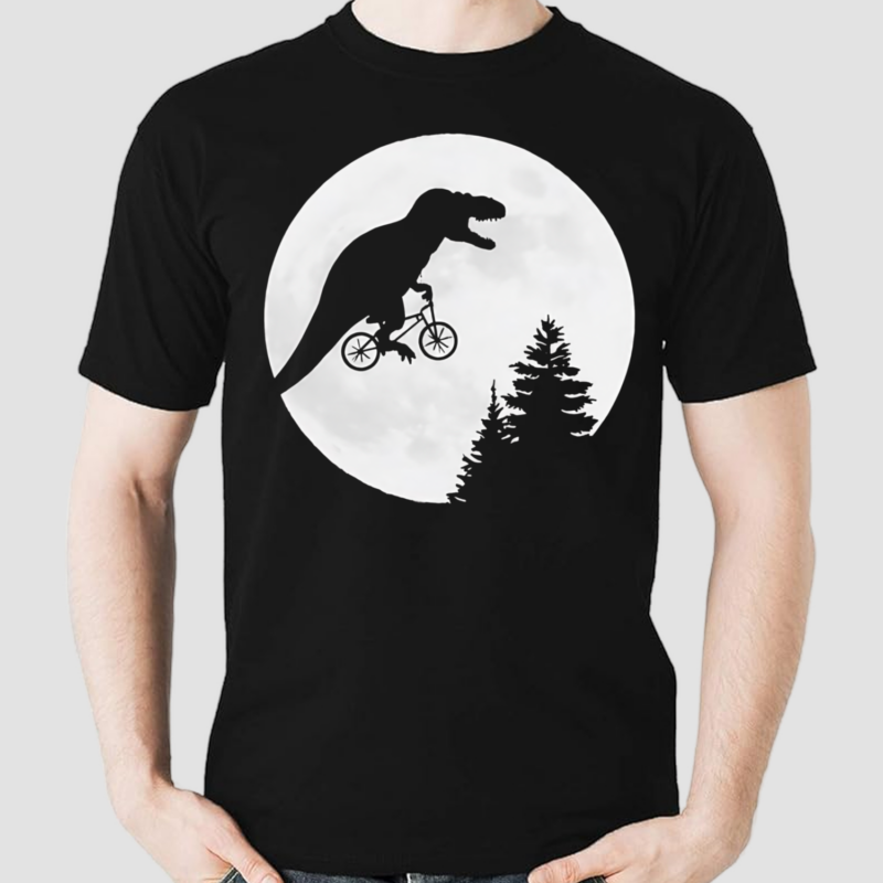 Dinosaur T Rex Moon Silhouettes Shirt