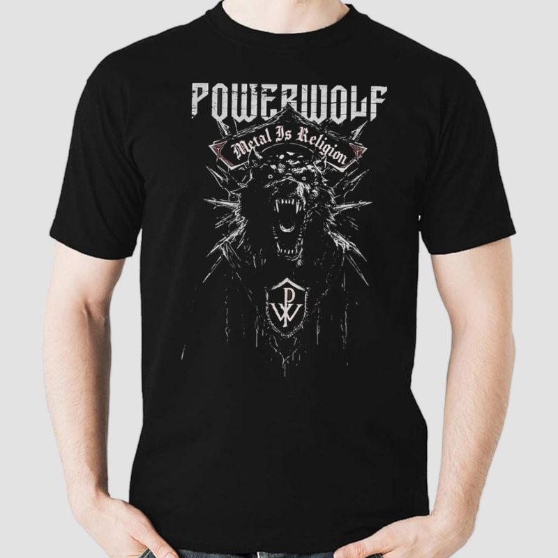 Powerwolf Metal Est Religion Chaos Crest Washed Shirt