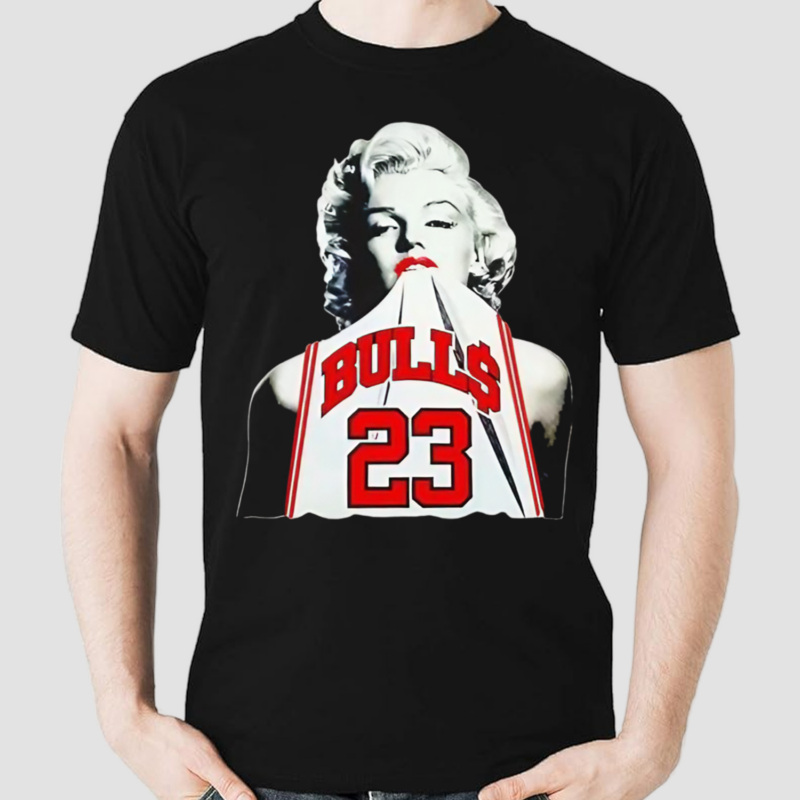 Marilyn Monroe wearing Bulls 23 Michael Jordan shirt