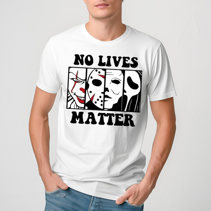 Pennywise Jason Voorhees Michael Myers And Ghostface No Lives Matter Halloween 2024 Illustration Shirt