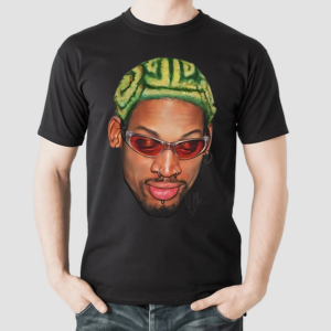 Dennis Rodman Zig Zag Green Hair Hollywood 90s Vintage Design Shirt