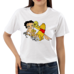 Winnie The Pooh Pouring Honey On Betty Boop Shirt