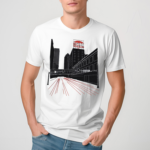 Des Moines Skyline Umbrella Tee Shirt