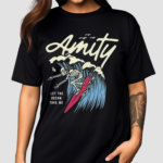 The Amity Affliction Surfing Let The Ocean Take Me Skeleton Shirt