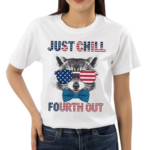 Just Chill The Fourth Out Patriotic Raccoon Shirt