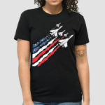 Patriotic Fighter Jet Airplane American Flag Vintage Shirt