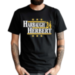 Trader Aaron Wearing Harbaugh Herbert 2024 Shirt