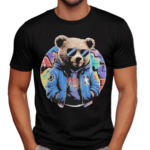 Swag Bear With Cool Glasses Urban Hip Hop Graffiti Art Style Shirt