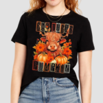 Hay There Pumkin Highland Cow Fall Autumn Thanksgiving Shirt