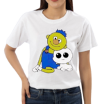 Yellow Guy And His Pet In Overalls Shirt