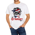 All Target Girl Messy Bun US Flag Shirt