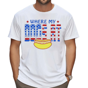 Where My Dogs At Usa Flag Shirt