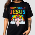 Not Today Jesus Satan Goat Satanic Pride Rainbow 2024 Shirt