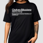 Obumneme Anyafulugo Wearing Chukwu Bikozienu Shirt