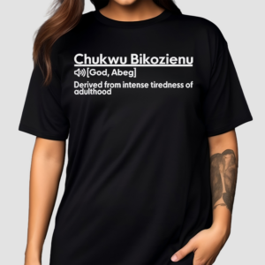 Obumneme Anyafulugo Wearing Chukwu Bikozienu Shirt