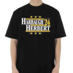 Trader Aaron Wearing Harbaugh Herbert 2024 Shirt