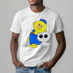 Yellow Guy And His Pet In Overalls Shirt