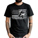 Doberman Pinscher Dog Dad American Flag Dobie Dad Shirt