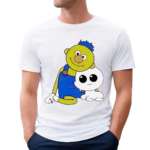 Yellow Guy And His Pet In Overalls Shirt