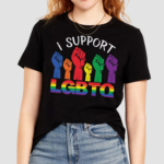 Pride Month I Support LGBTQ LGBT Rainbow Flag Shirt