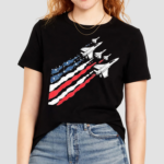 Patriotic Fighter Jet Airplane American Flag Vintage Shirt