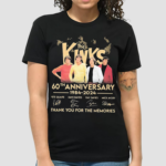 The Kinks 60th Anniversary 1984-2024 Signatures Thank You For The Memories Shirt