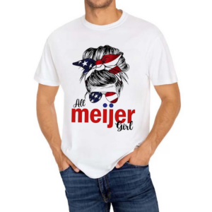 Messy Bun Glasses All Meijer Girl Usa Flag Shirt