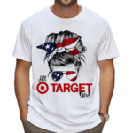 All Target Girl Messy Bun US Flag Shirt