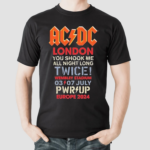 ACDC You Shook Me All Night Long July 3 2024 At Wembley Stadium In London UK Event Shirt