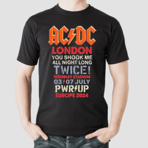 ACDC You Shook Me All Night Long July 3 2024 At Wembley Stadium In London UK Event Shirt
