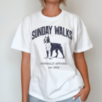 Sunday Walks With The Dog Animally Apparel Est 2024 Shirt