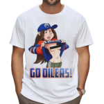 Edmonton Oilers Fan Girl Big Tits Go Oilers Cartoon Shirt