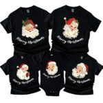 Custom Retro Santa Merry Christmas Matching Christmas Shirt