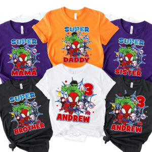 Personalized Spider And Amazing Friends Birthday Matching Shirt