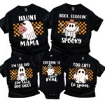 Custom Ghost Matching Family Halloween Shirt, Spooky Halloween Party Shirt