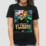 Lewis Hamilton 17 Years 1 Month Since His First Career Win All Time Record Interval F1 shirt