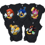 Custom Sonic With Age And Name Birthday Matching Shirt