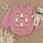 Personalized Pumpkin Spooky Halloween Matching Baby Romper