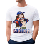 Edmonton Oilers Fan Girl Big Tits Go Oilers Cartoon Shirt