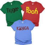 Pooh Eeyore Piglet Tigger Owl Roo Kanga Rabbit Matching Halloween Shirt