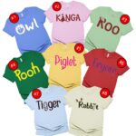 Pooh Eeyore Piglet Tigger Owl Roo Kanga Rabbit Matching Halloween Shirt