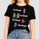 Mighty Morphin Power Rangers In The Style Of One Fish Two Fish Red Fish Blue Fish Shirt