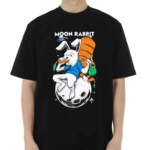 Rabbit Eating Carrots On The Moon Art Shirt