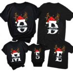 Monogrammed Family Christmas Custom Name Matching Costume Shirt