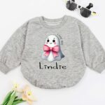 Custom Name Little Boo Cute Halloween Matching Baby Romper