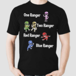 Mighty Morphin Power Rangers In The Style Of One Fish Two Fish Red Fish Blue Fish Shirt