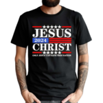 Jesus Christ 2024 Only Jesus Can Save This Nation Print Crew Neck Shirt